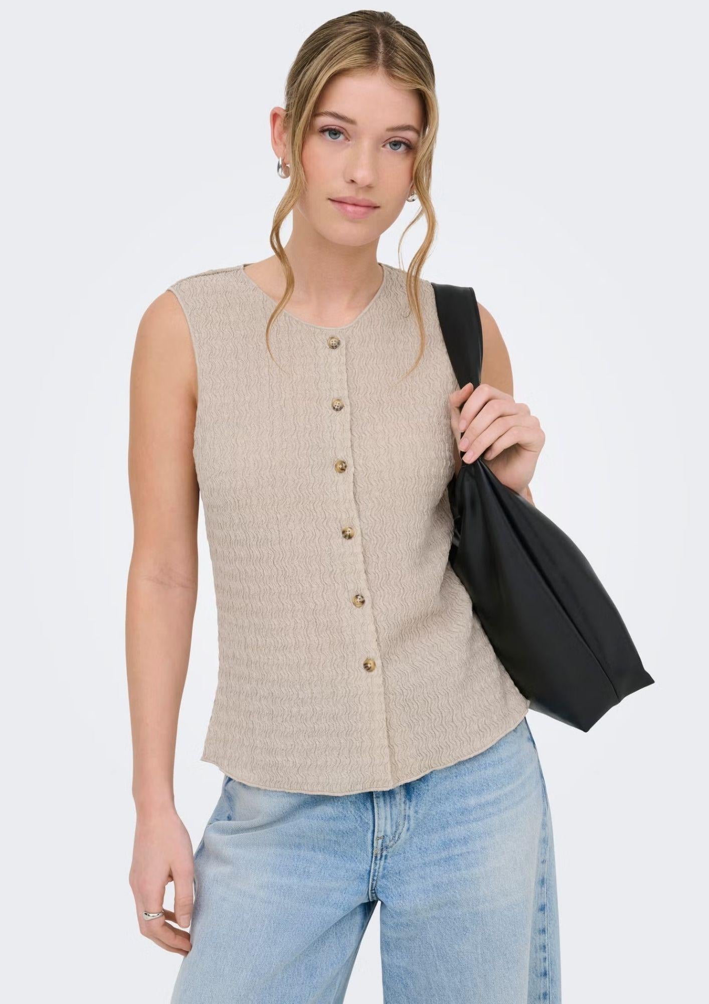 Only Top Donna Ilse Grigio Argento 15374601 Silver Lining ONLY 