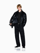 Armani Exchange Maglione girocollo con logo allover Uomo Nero XM001330 AF16916 FC196 ARMANI EXCHANGE 