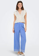 Only Pantalone Donna Paula Blu 15343184 Blue Bonnet ONLY 