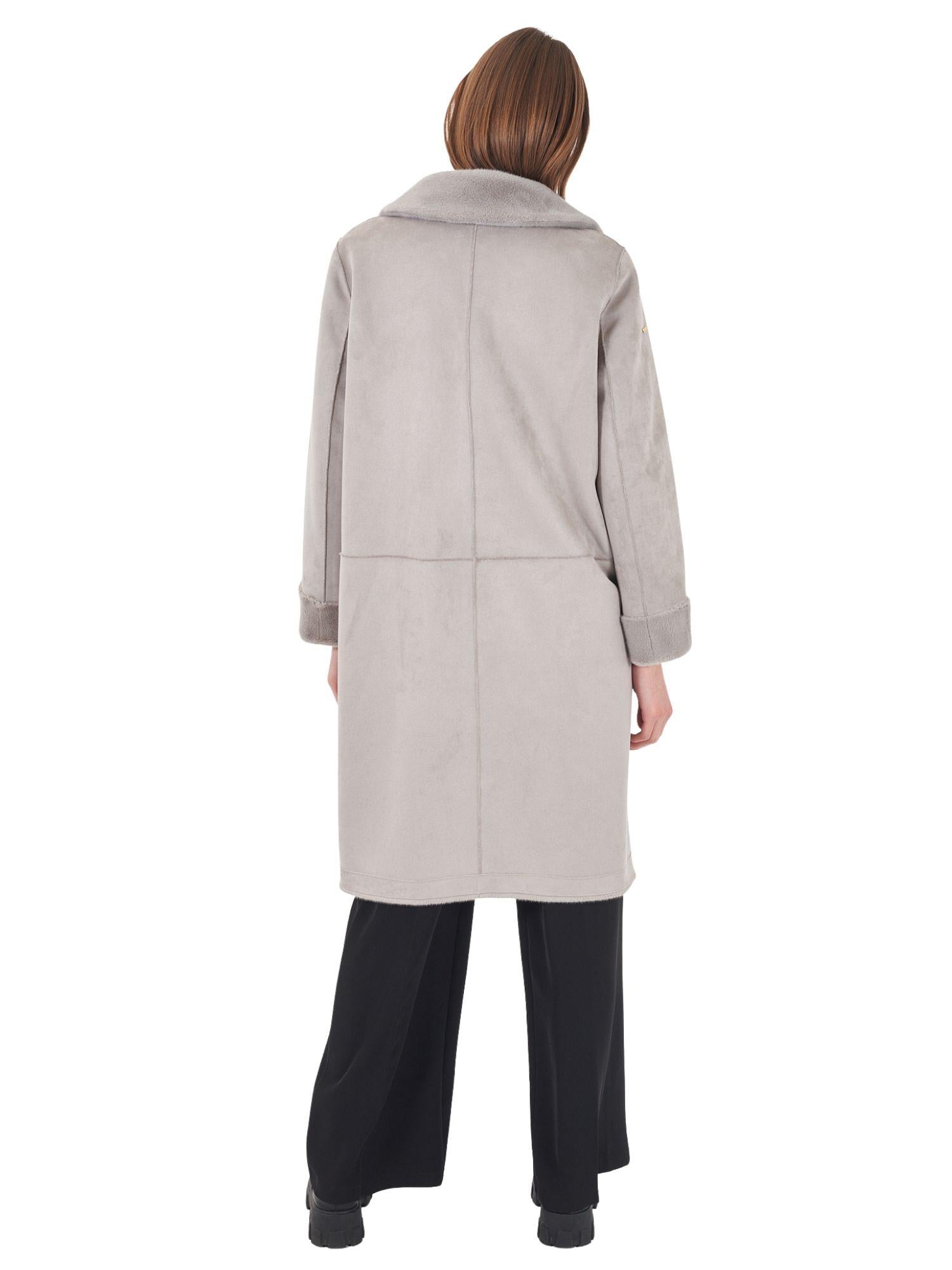 Yes Zee Cappotto Donna Reversibile Grigio Chiaro O027 KV00 0846 YES ZEE 
