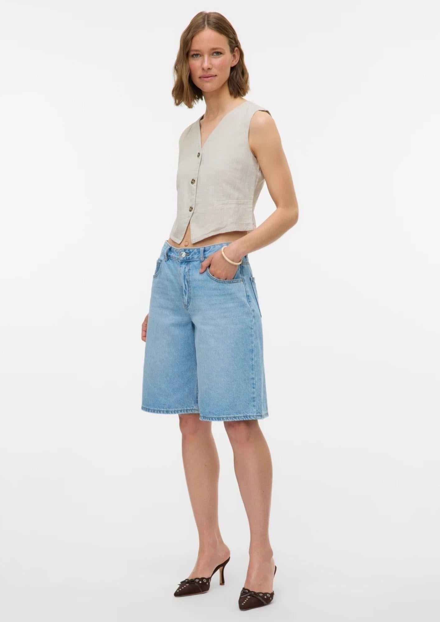 Vero Moda Top Donna Caia Grigio Argento 10333795 Silver Lining VERO MODA 