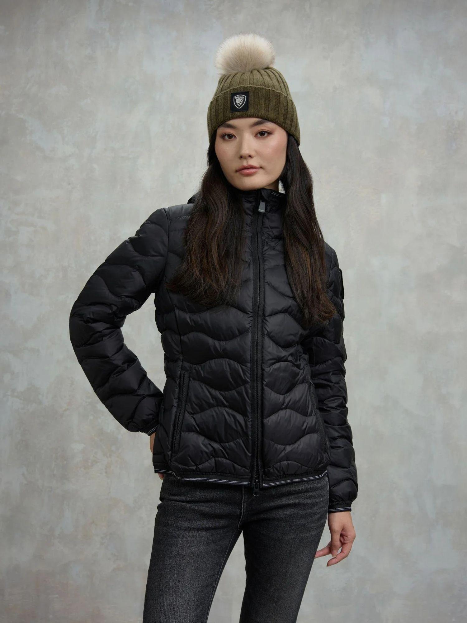Blauer Piumino ad onde Camelia Donna Nero interno beige BLDC03095 6047 999 BLAUER 