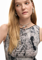 Desigual T-Shirt Donna Edimburgo Grigia 26SWTK12 2063 DESIGUAL 