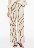 Vila Pantalone Donna Prisilla Ecrù e Marrone 14104793 Cub FLOWER VILA 