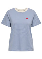 Jacqueline De Yong T-Shirt Donna Pisa Azzurra e Bianca 15298612 Ebb And Flow CD STRIPES JACQUELINE DE YONG 