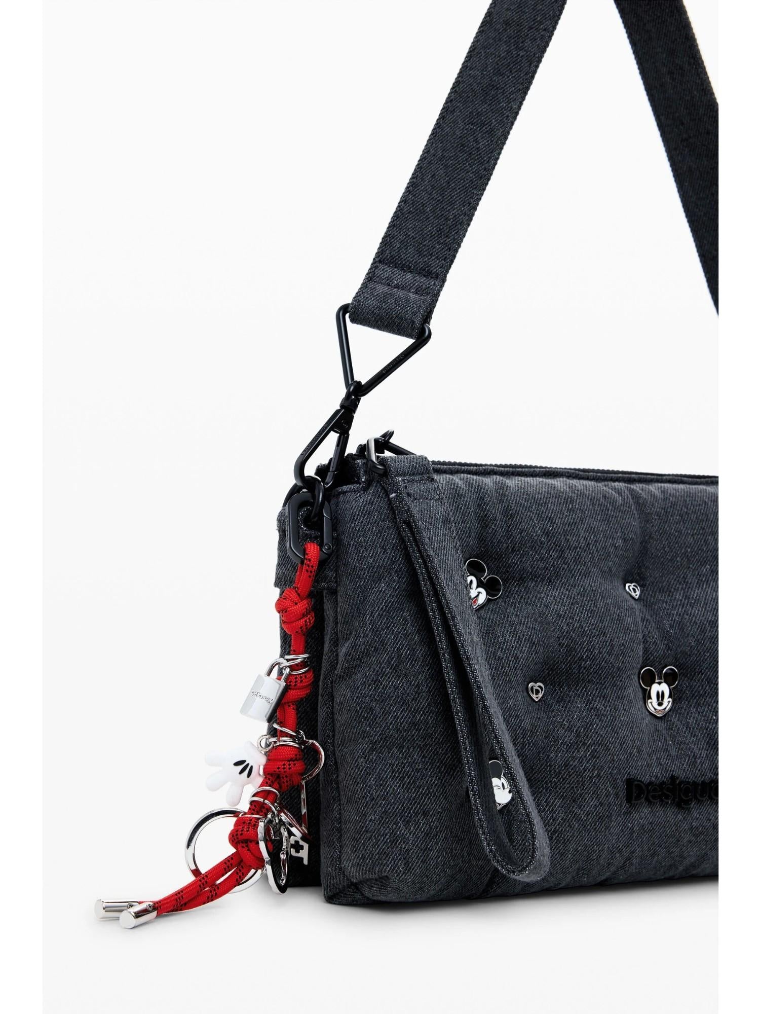 Desigual Borsa a tracolla in denim Mickey media Donna Nero 25WAXD08 2070 DESIGUAL 