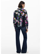 Desigual Camicia a fiori silhouette combinata Donna Nero 25WWCW15 2000 DESIGUAL 