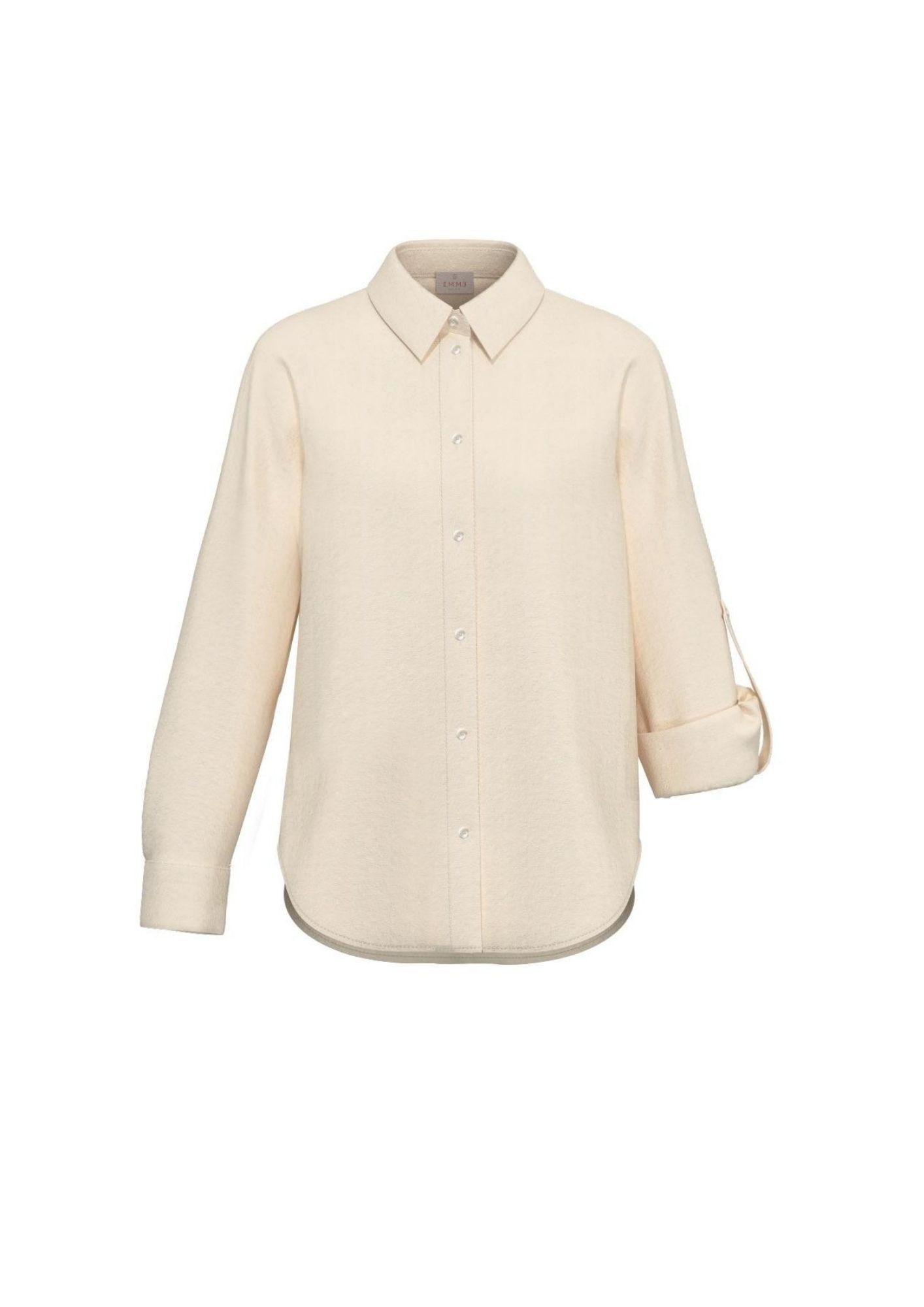 Emme Marella Camicia Emmuggioso Bianco Lana 2615111012200 001 EMME MARELLA 