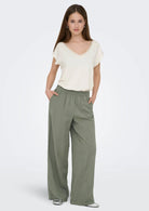 Only Pantalone Donna Aris Verde Oliva 15337956 Smokey Olive ONLY 