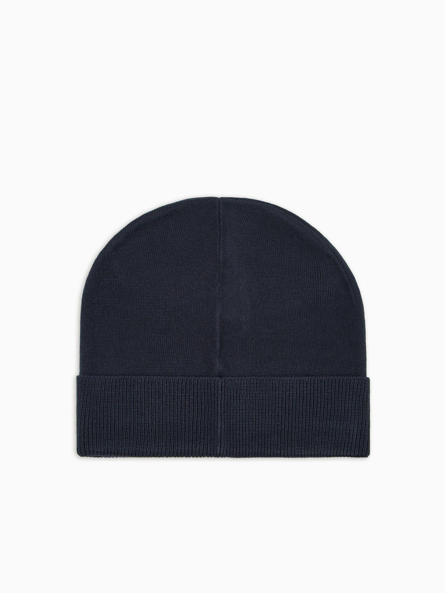 EA7 Emporio Armani Beanie Visibility Con Maxi Logo Unisex Blu 7X000006 AF11994 MB015 EA7 EMPORIO ARMANI 