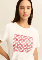 Emme Marella T-Shirt Donna Bianca Stampa Rosso Geometrico 2615971051200 004 EMME MARELLA 