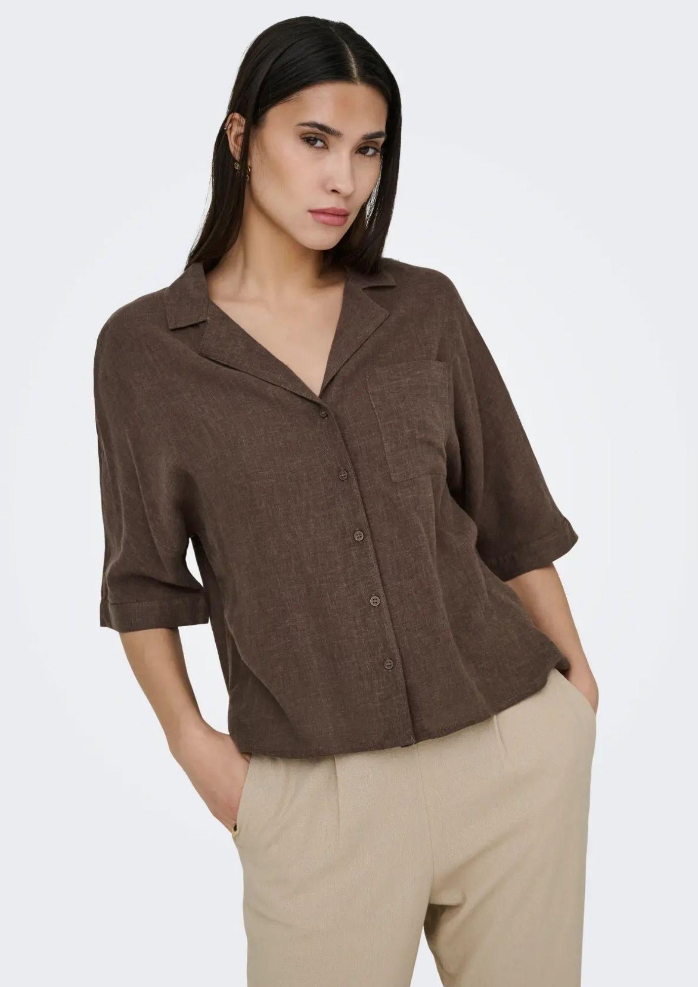 Only Camicia Donna Bruxelles Cioccolato 15314215 Chocolate Martini ONLY 