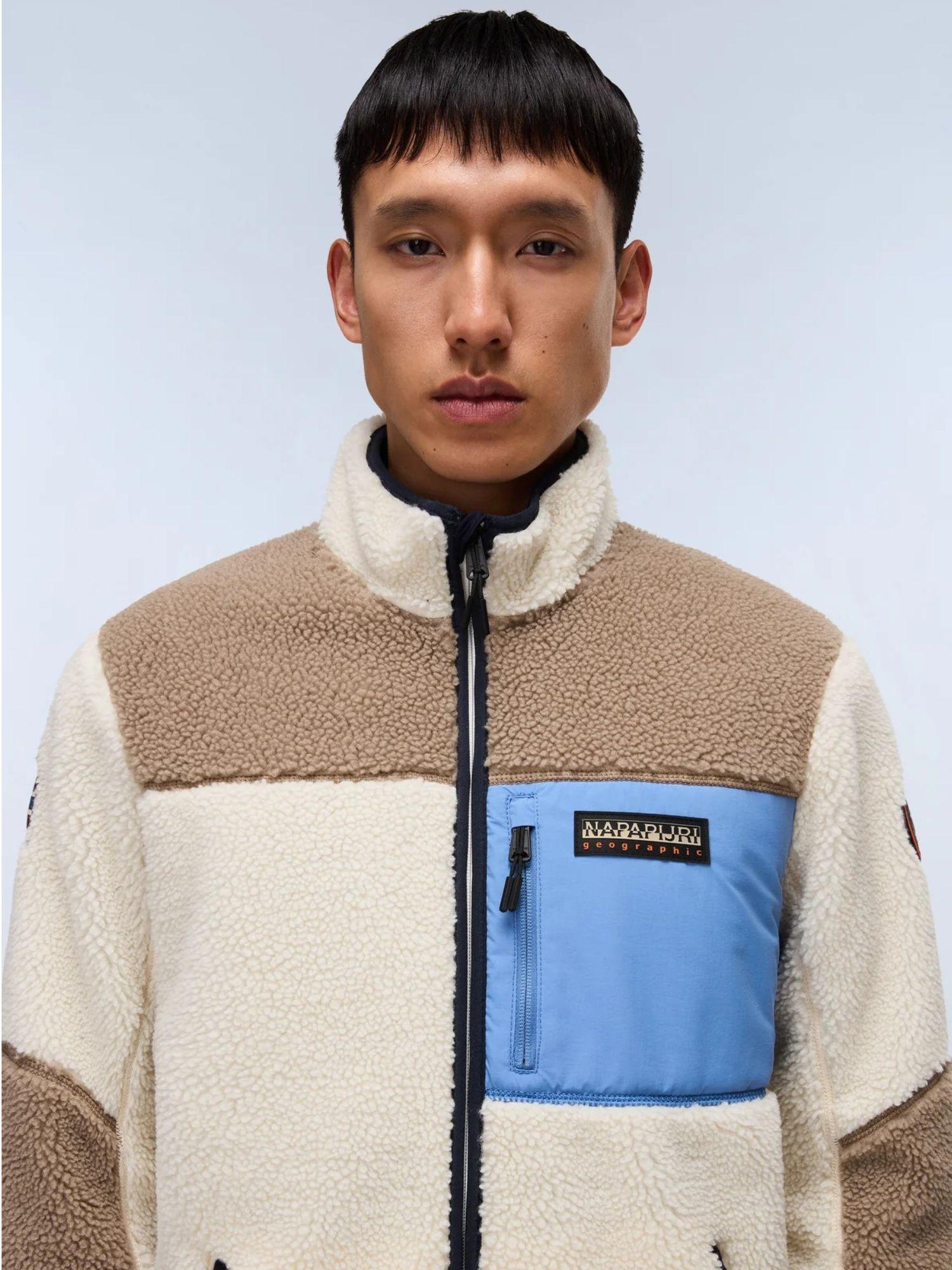 Napapijri Felpa in Pile con Zip Yupik Uomo Multicolour NP0A4GNT MQZ NAPAPIJRI 