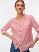 Vero Moda Camicia Donna Coral Paradise Snow White Vmbumpy 10275283 Coral Paradise VERO MODA 