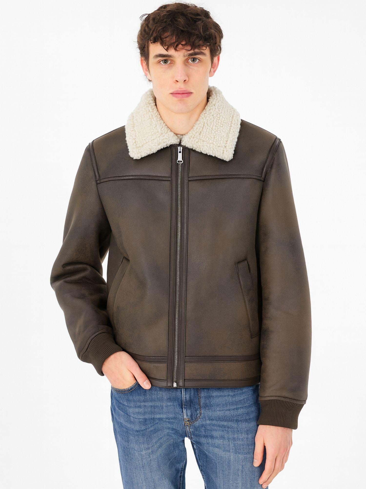 MClassics Giubbino Uomo Aviatore Shearling Marrone P9340024 MORO MCLASSICS 