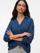 Vero Moda Camicia Donna Dark Denim VMIzzy 10340338 Dark Denim VERO MODA 