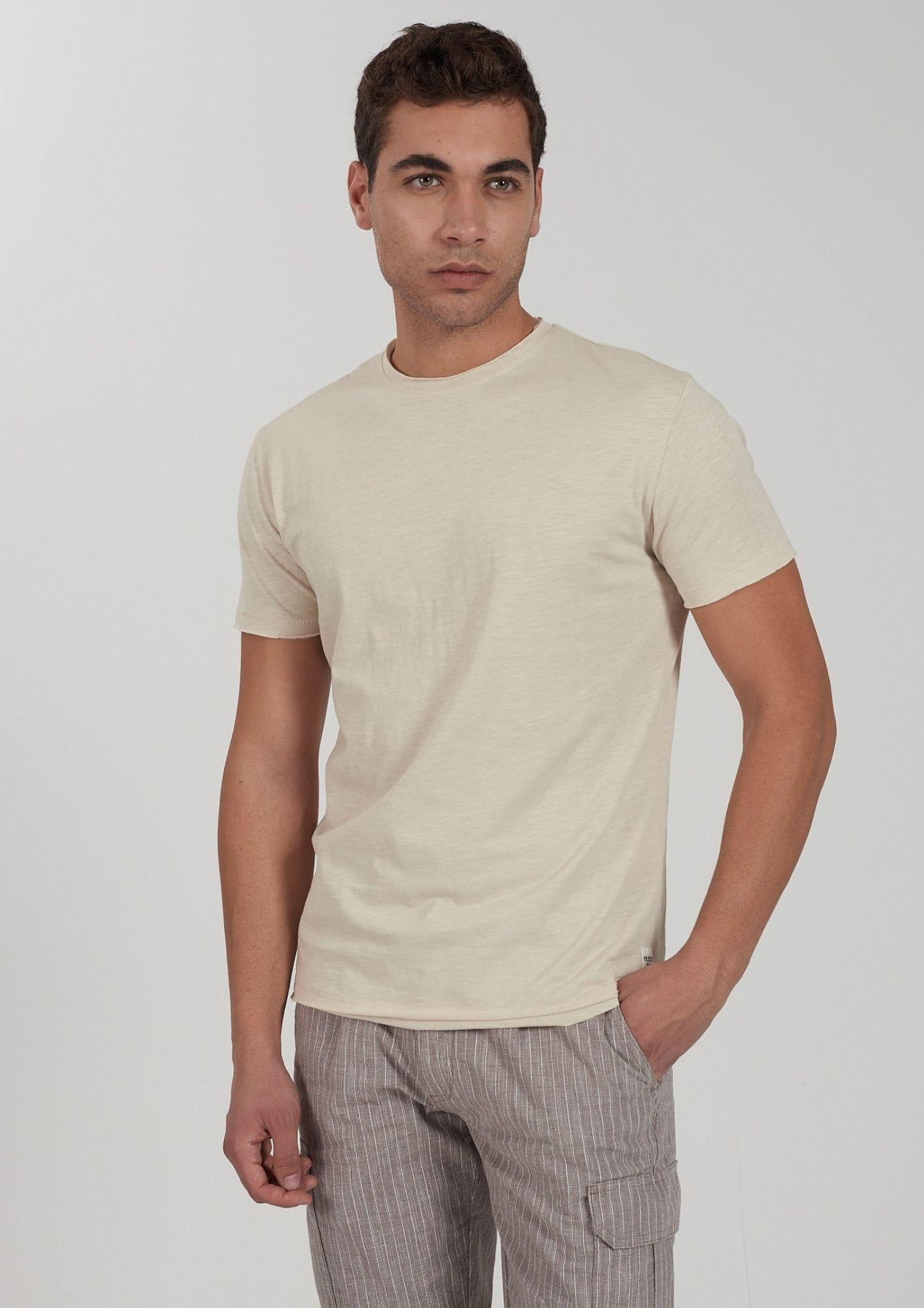 Yes Zee T-Shirt Uomo Grigio Beige Girocollo T722 TL00 0899 YES ZEE 