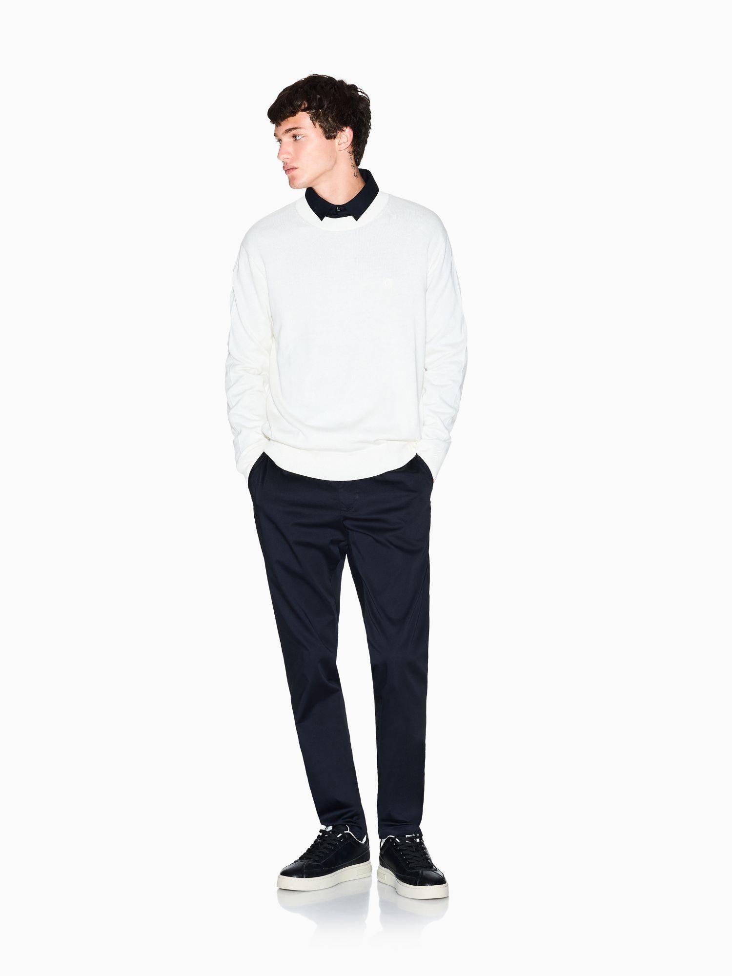 Armani Exchange Maglione girocollo in misto cotone Uomo Bianco XM000338 AF12291 U0009 ARMANI EXCHANGE 