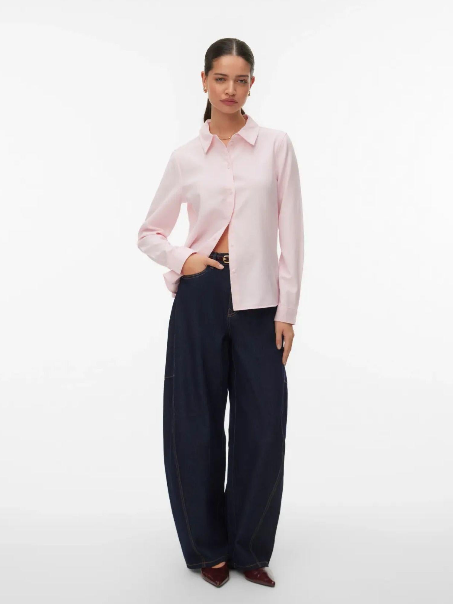 Vero Moda Camicia Donna Oxford Rosa Vmlauren 10344895 Pink-A-Boo VERO MODA 