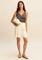 Emme Marella Bermuda Donna Emmlamine Bianco Lana 2615141021200 001 EMME MARELLA 