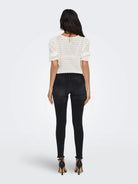 Only Jeans Donna Blush A Vita Media Skinny Fit Black Denim 15157997 Black Denim ONLY 