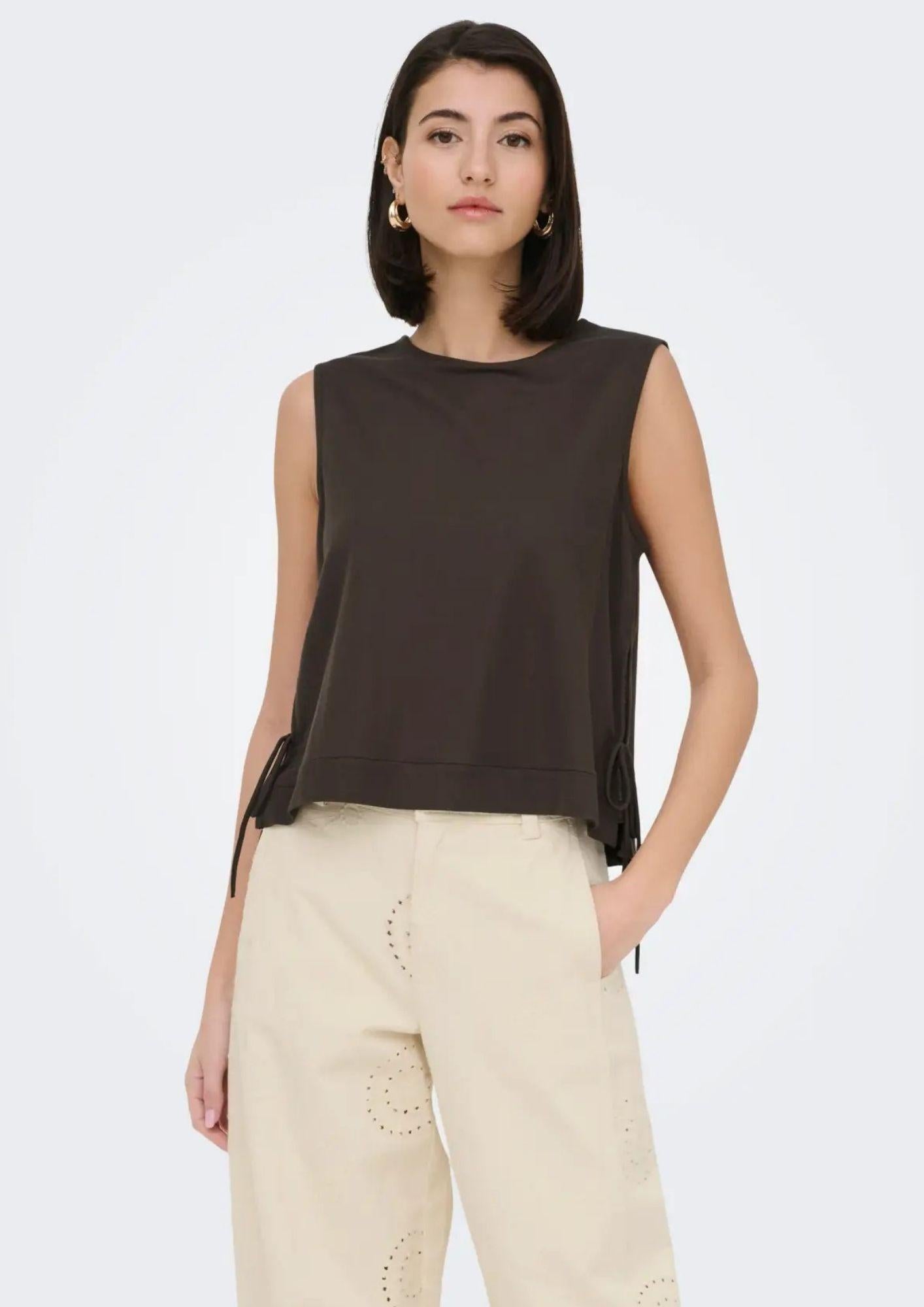 Jacqueline De Yong Top Donna Leslie Marrone 15374333 Chocolate Brown JACQUELINE DE YONG 