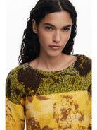 Desigual Maglione jacquard a fiori Donna Giallo 25WWJF30 8018 DESIGUAL 