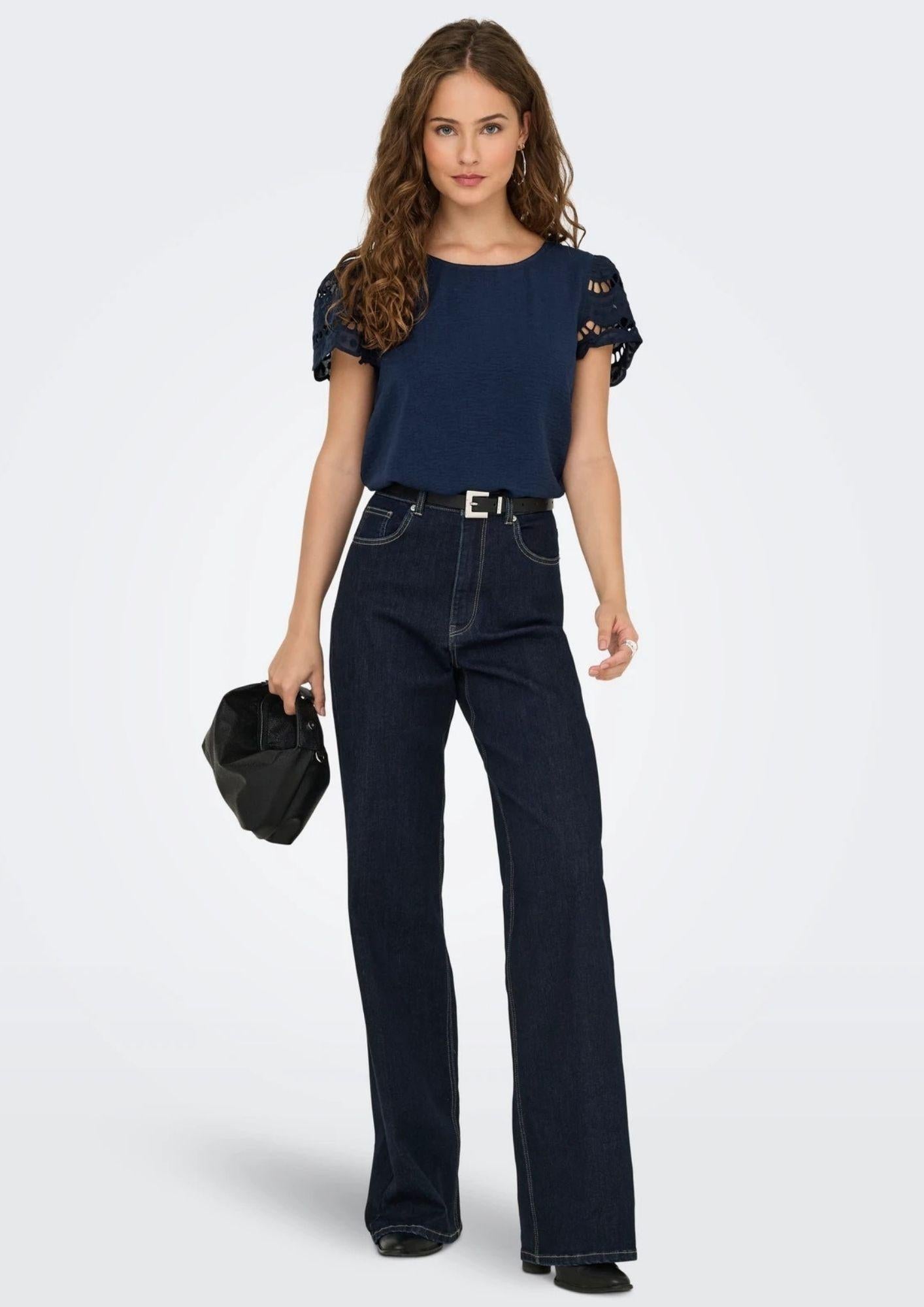 Jacqueline De Yong Top Donna Hannah Blu 15312609 Black Iris JACQUELINE DE YONG 