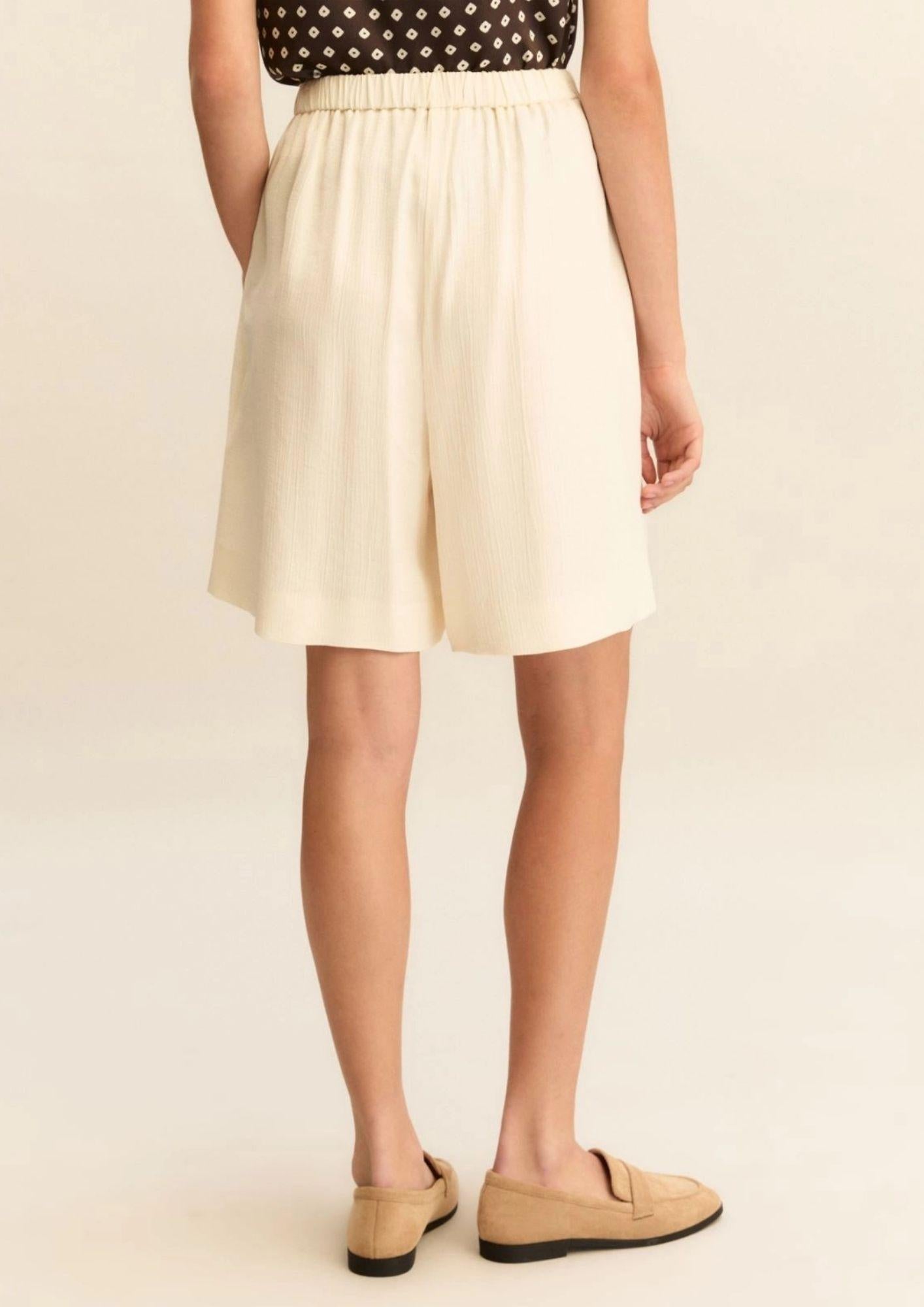 Emme Marella Bermuda Donna Emmlamine Bianco Lana 2615141021200 001 EMME MARELLA 