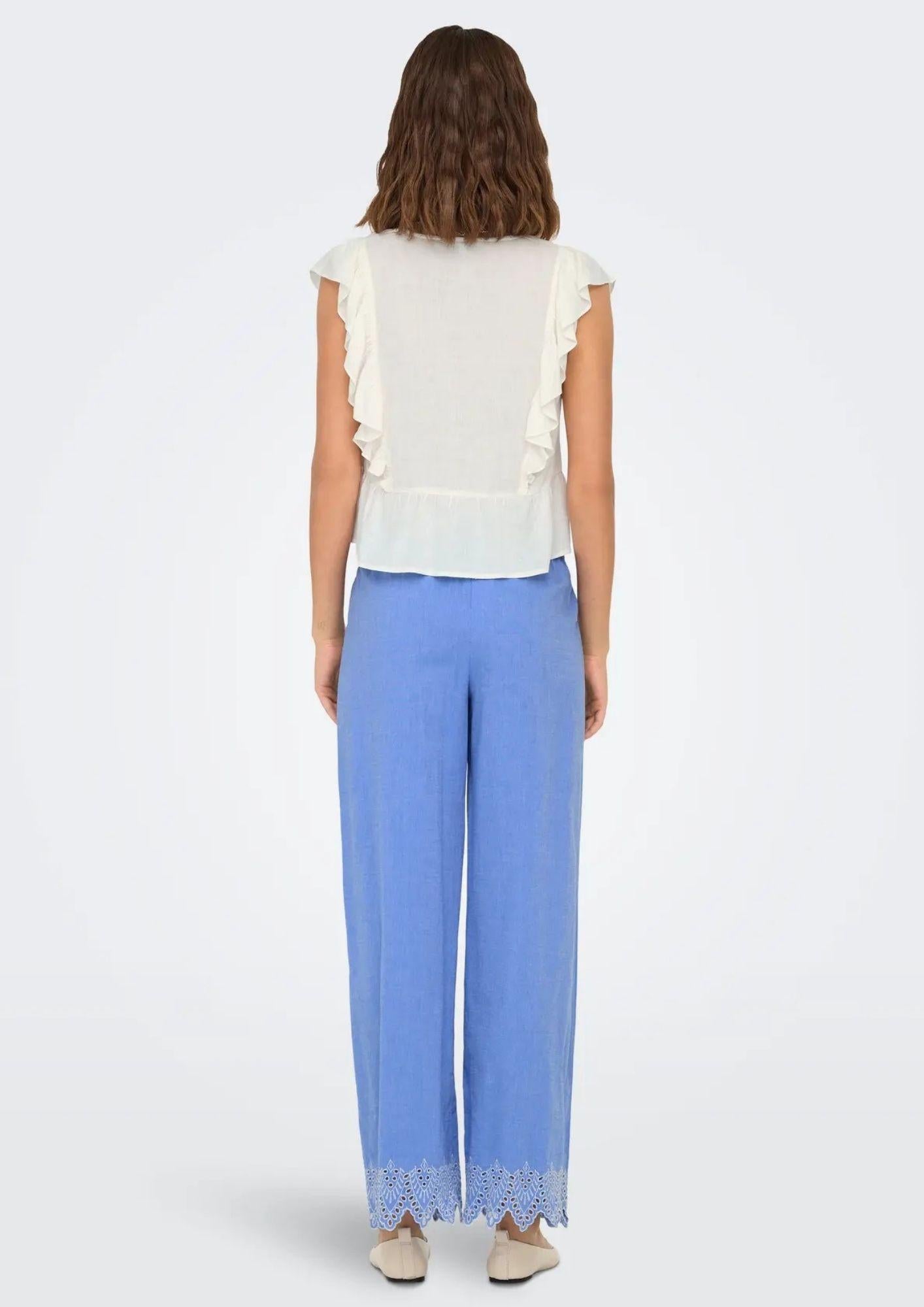 Only Pantalone Donna Paula Blu 15343184 Blue Bonnet ONLY 