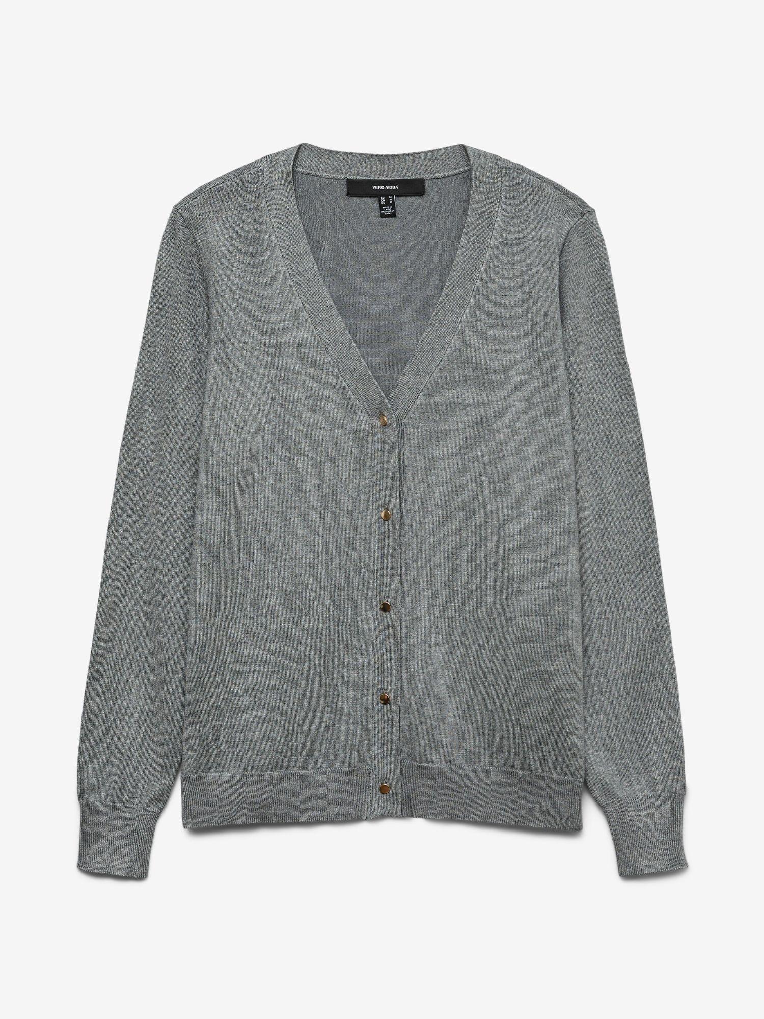 Vero Moda Cardigan In Maglia Donna Silje Grey Melange 10320456 Medium Grey Melange VERO MODA 