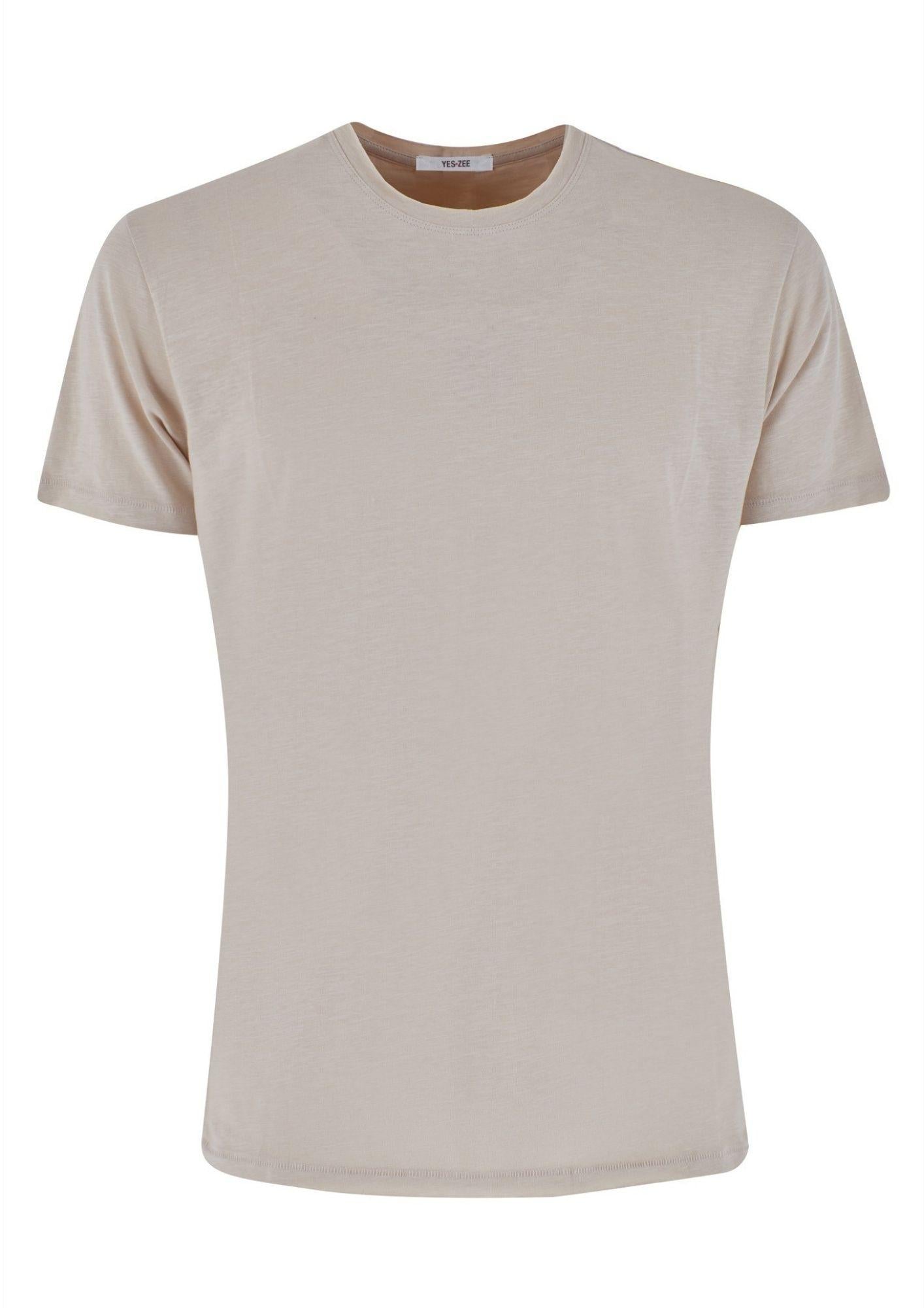 Yes Zee T-Shirt Uomo Grigio Beige Girocollo T722 TL00 0899 YES ZEE 
