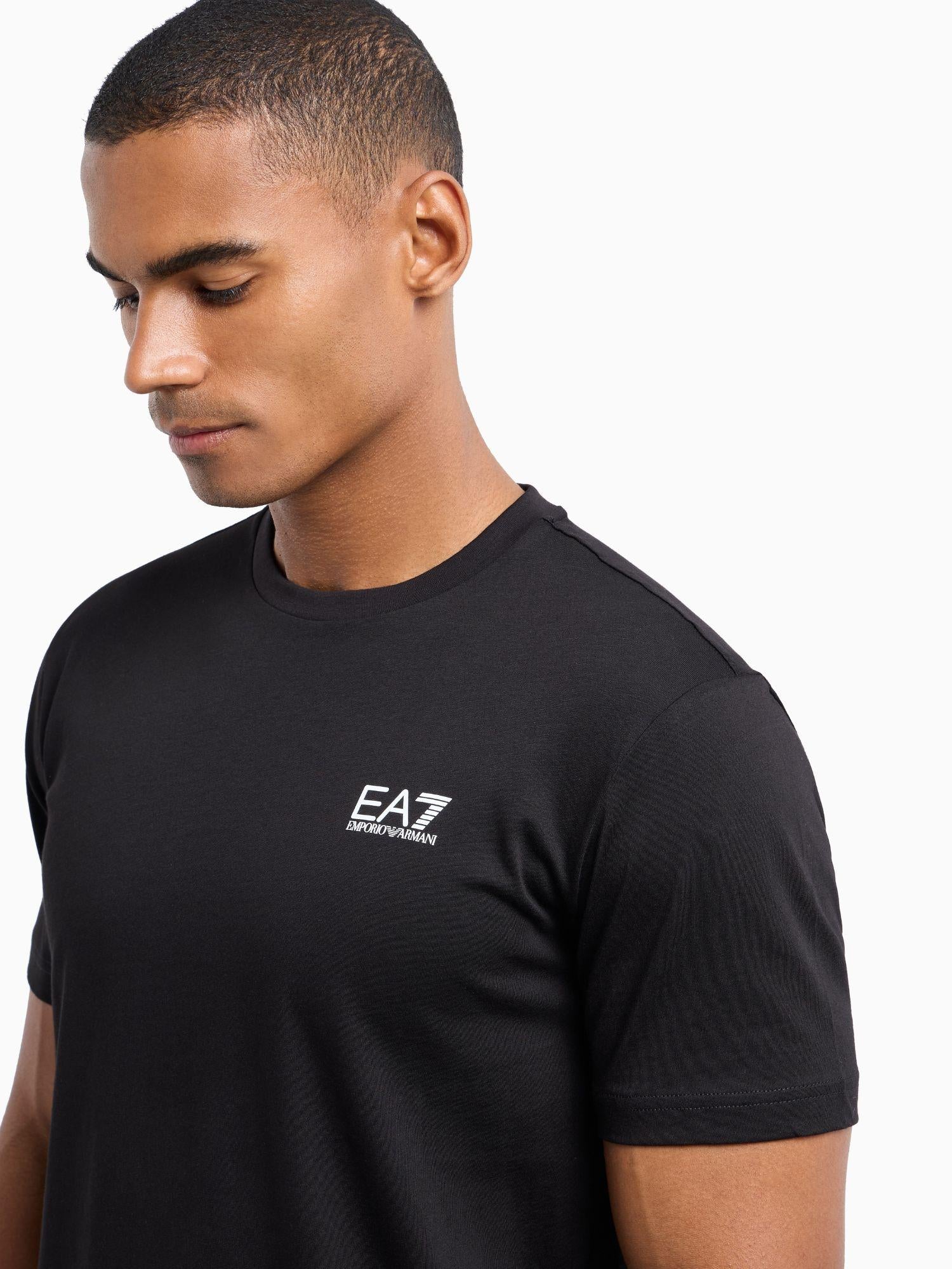 EA7 Emporio Armani T-shirt Core Identity in cotone Pima Uomo Nero 8NPT25 PJVPZ 1200 EA7 EMPORIO ARMANI 