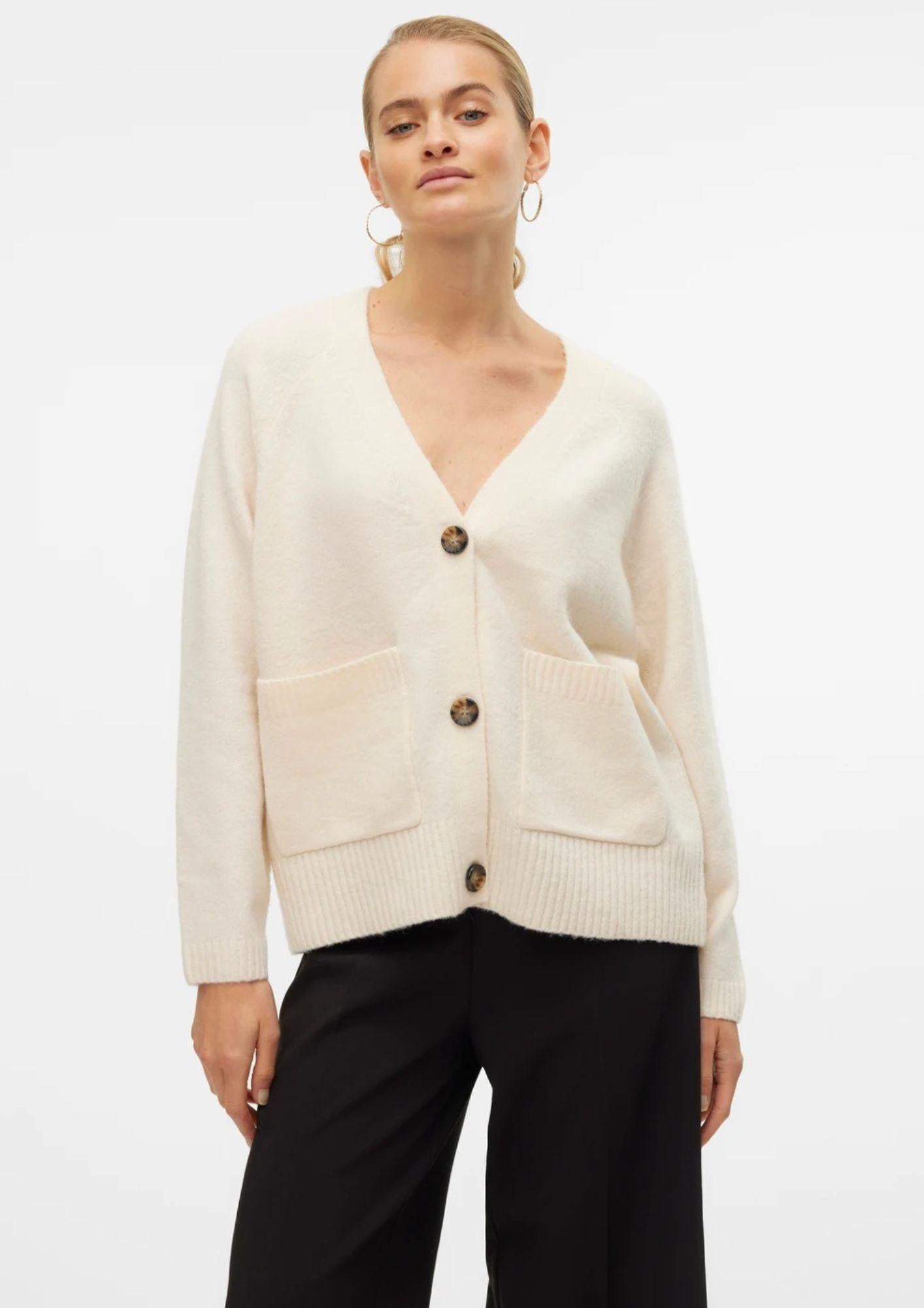 Vero Moda Cardigan Donna Boom Beige 10320457 Birch MELANGE VERO MODA 