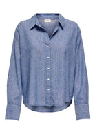 Jacqueline De Yong Camicia Donna Mila Blu Righe Bianche 15345487 Star Sapphire CLOUD DANCER JACQUELINE DE YONG 