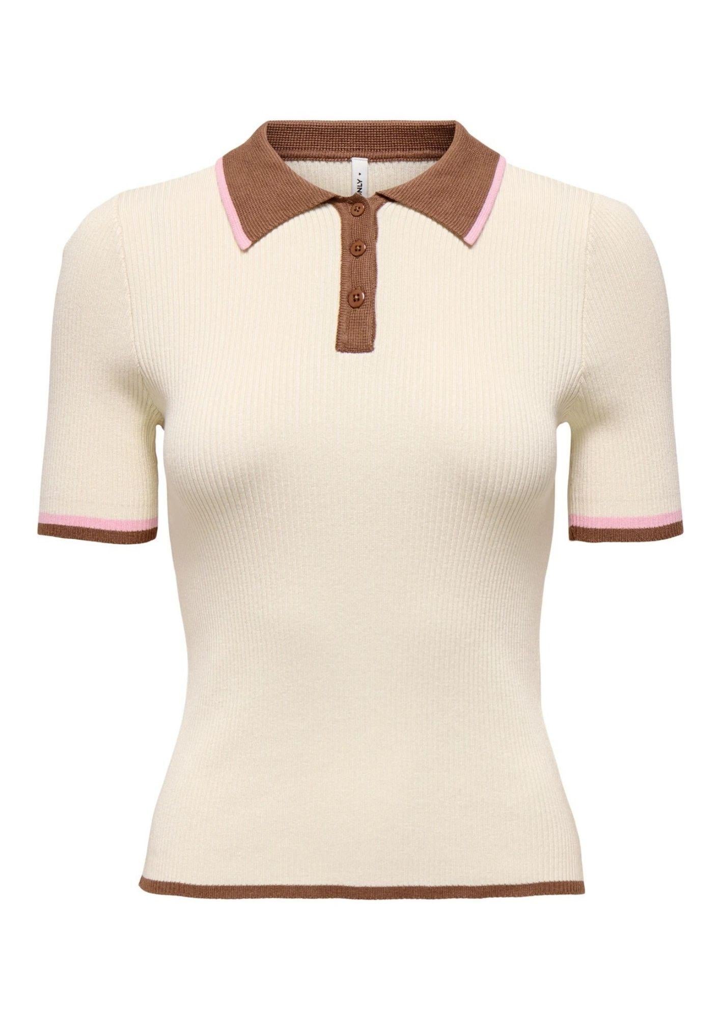 Only Polo Donna Meddi Grigio Betulla 15363165 Birch Toasted ONLY 