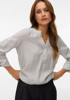 Vero Moda Blusa Donna Kaja Bianca Nera 10340684 Snow White Amanda Black VERO MODA 