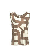 Emme Marella Top Donna Emmgommoso Tortora Geometrico 2615161142200 006 EMME MARELLA 