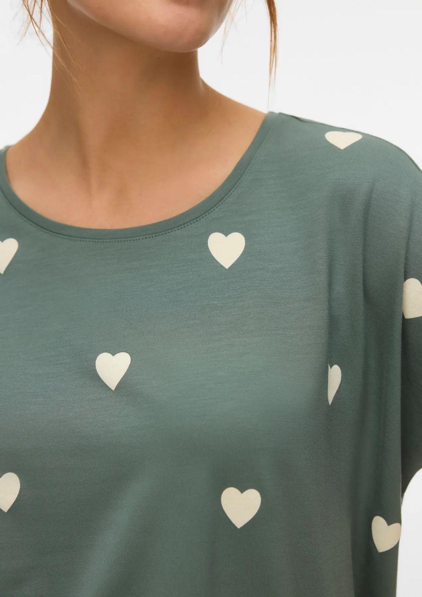 Vero Moda T-Shirt Donna Ava Verde 10214302 Laurel Wreath WHITE VERO MODA 