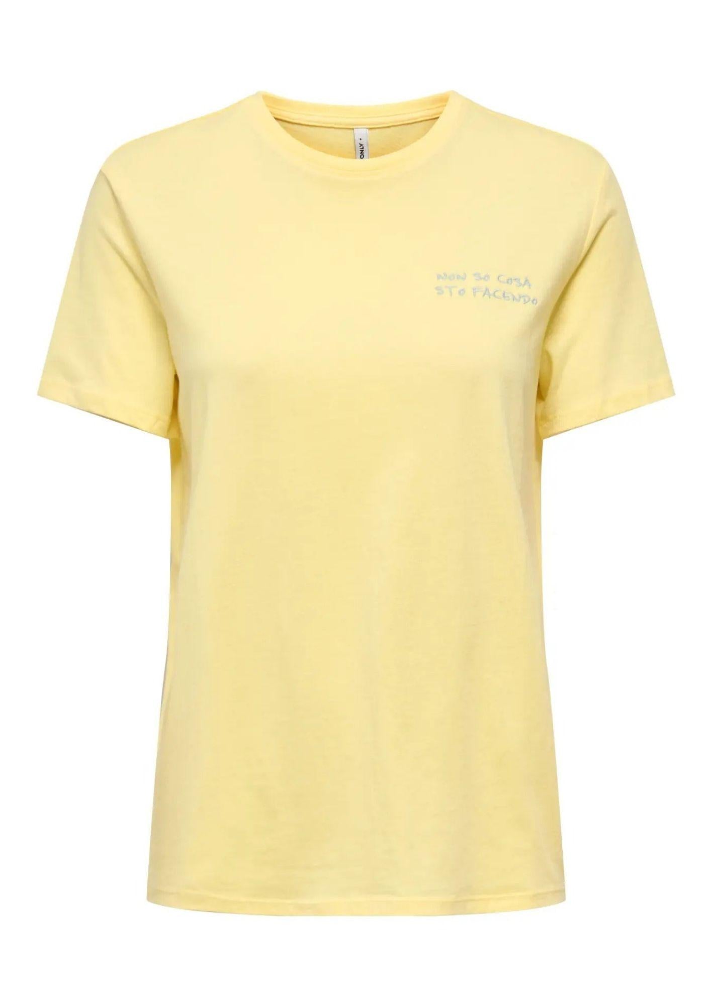 Only T-Shirt Donna Mira Gialla 15368637 Pale Banana ONLY 