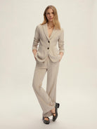 Emme Marella Pantalone dritto in velluto Destino Donna Bianco Sporco 2525136052200 002 EMME MARELLA 