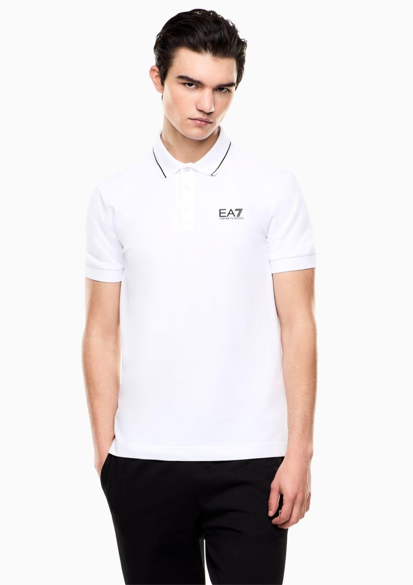 EA7 Emporio Armani Polo Uomo Bianca 8NPF16 PJVUZ 1100 EA7 EMPORIO ARMANI 