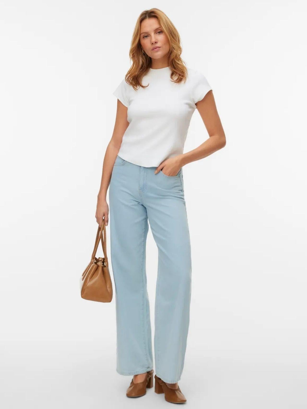 Vero Moda Jeans Donna Kirsa Blu Denim Chiaro 10335361 Light Blue Denim VERO MODA 