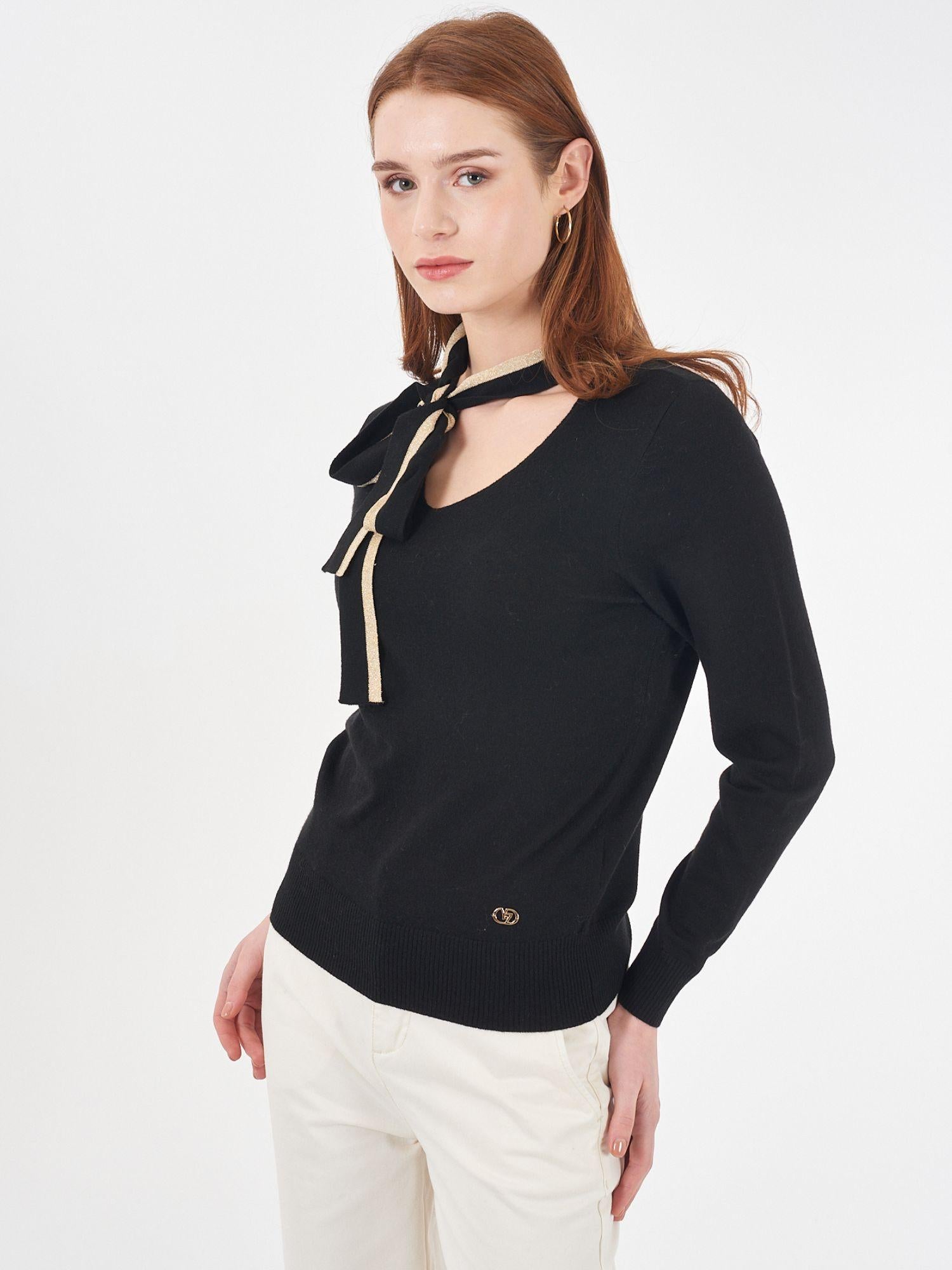 Yes Zee Maglia Donna Nera M015 IP00 0801 YES ZEE 