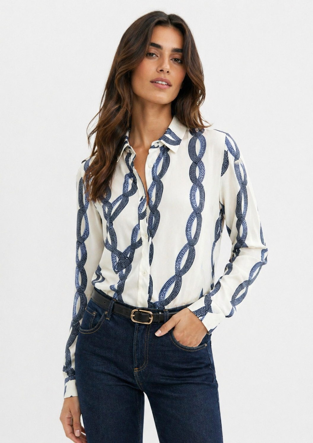Emme Marella Camicia Donna Emmangel Burro e Azzurro 2615111191200 012 EMME MARELLA 