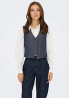 Jacqueline De Yong Gilet Donna Anthony Blu Denim 15358634 Dark Blue Denim JACQUELINE DE YONG 