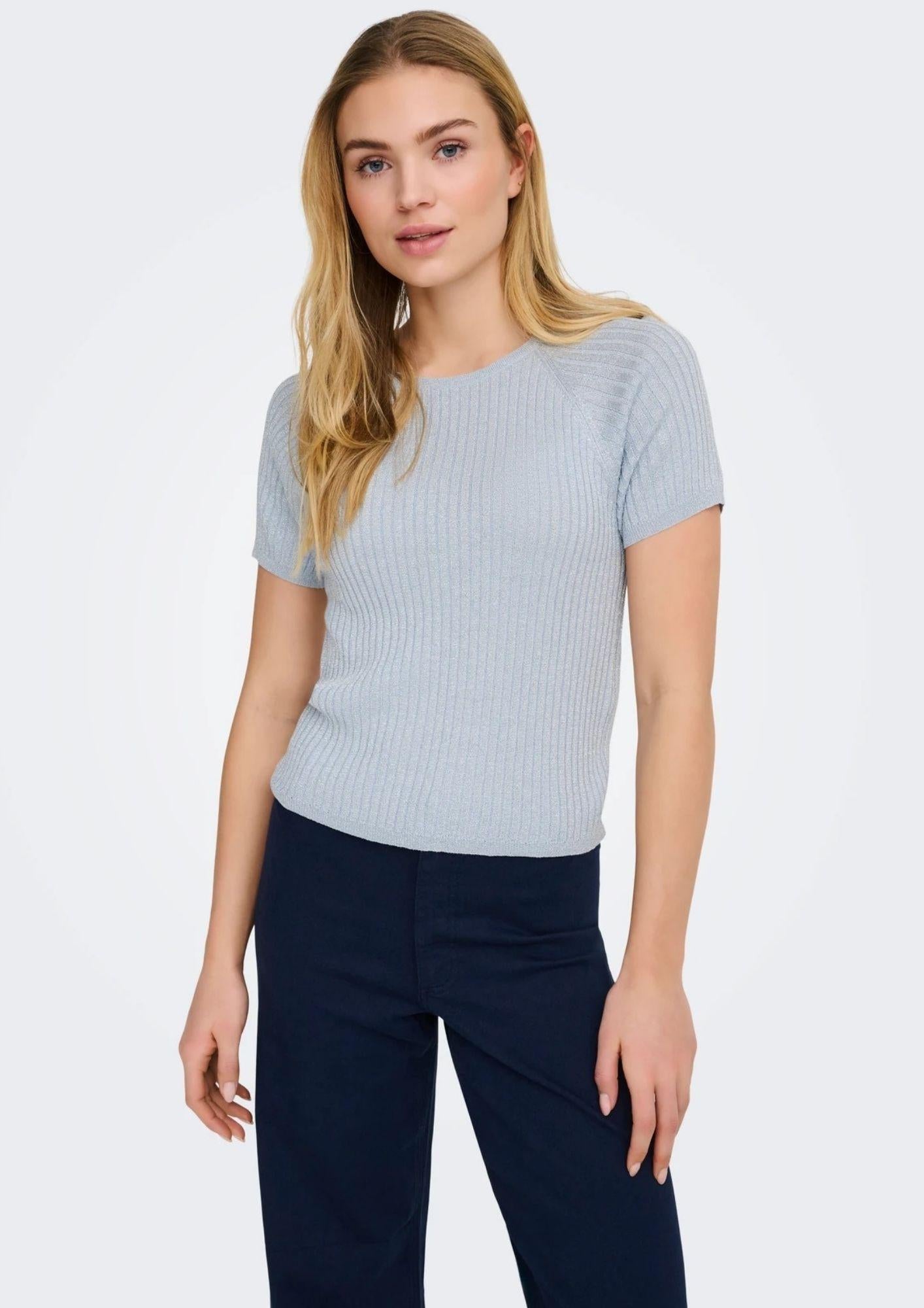 Jaqueline De Yong maglia Donna Bodilla Blu Cashmere 15334641 Cashmere Blue W. SILVER JACQUELINE DE YONG 