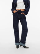 Vero Moda Jeans Donna Dark Blue Straight Fit Vmallison 10339315 Dark Blue Denim VERO MODA 