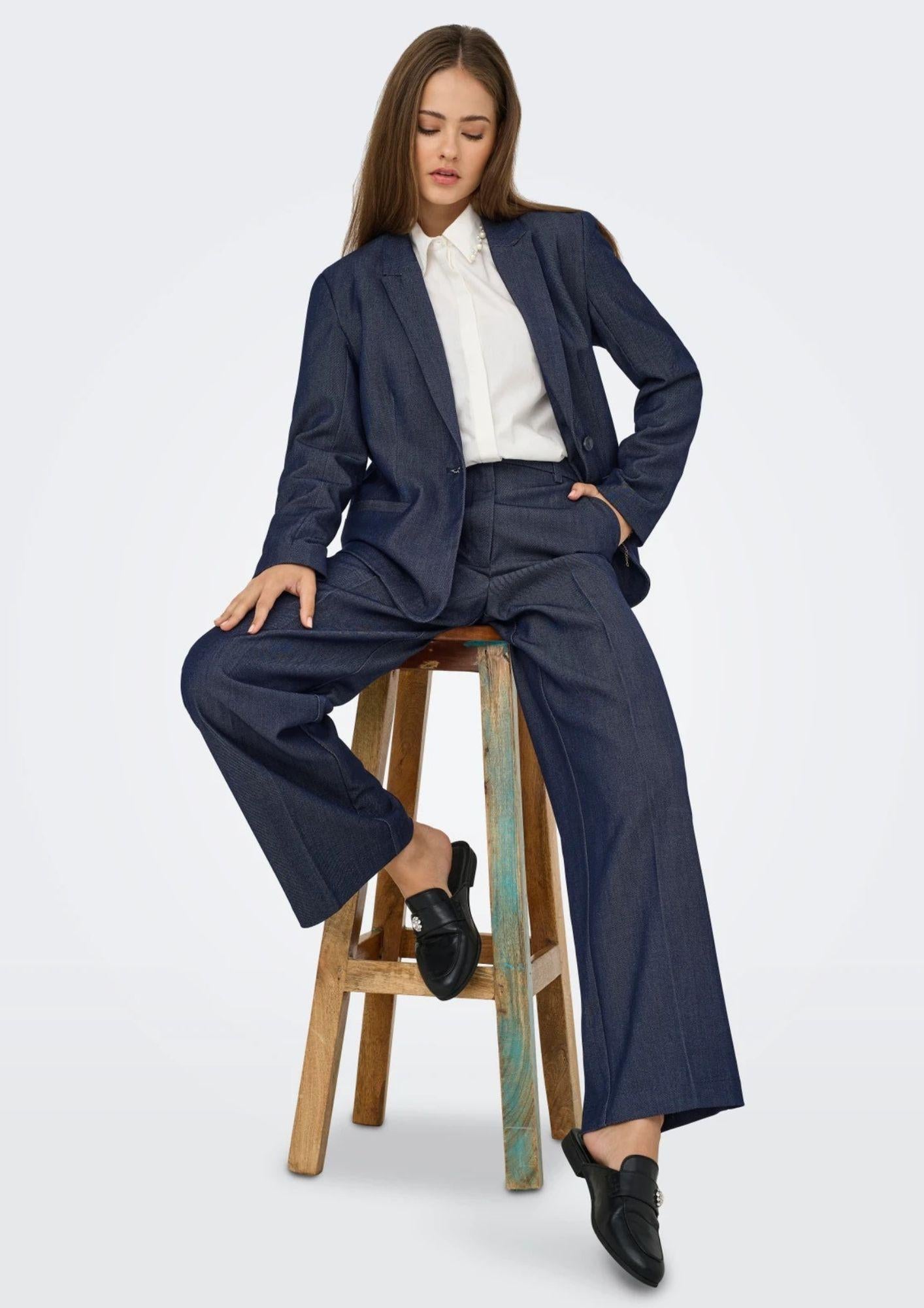 Jacqueline De Yong Pantalone Donna Anthony Blu Denim 15358635 Dark Blue Denim JACQUELINE DE YONG 