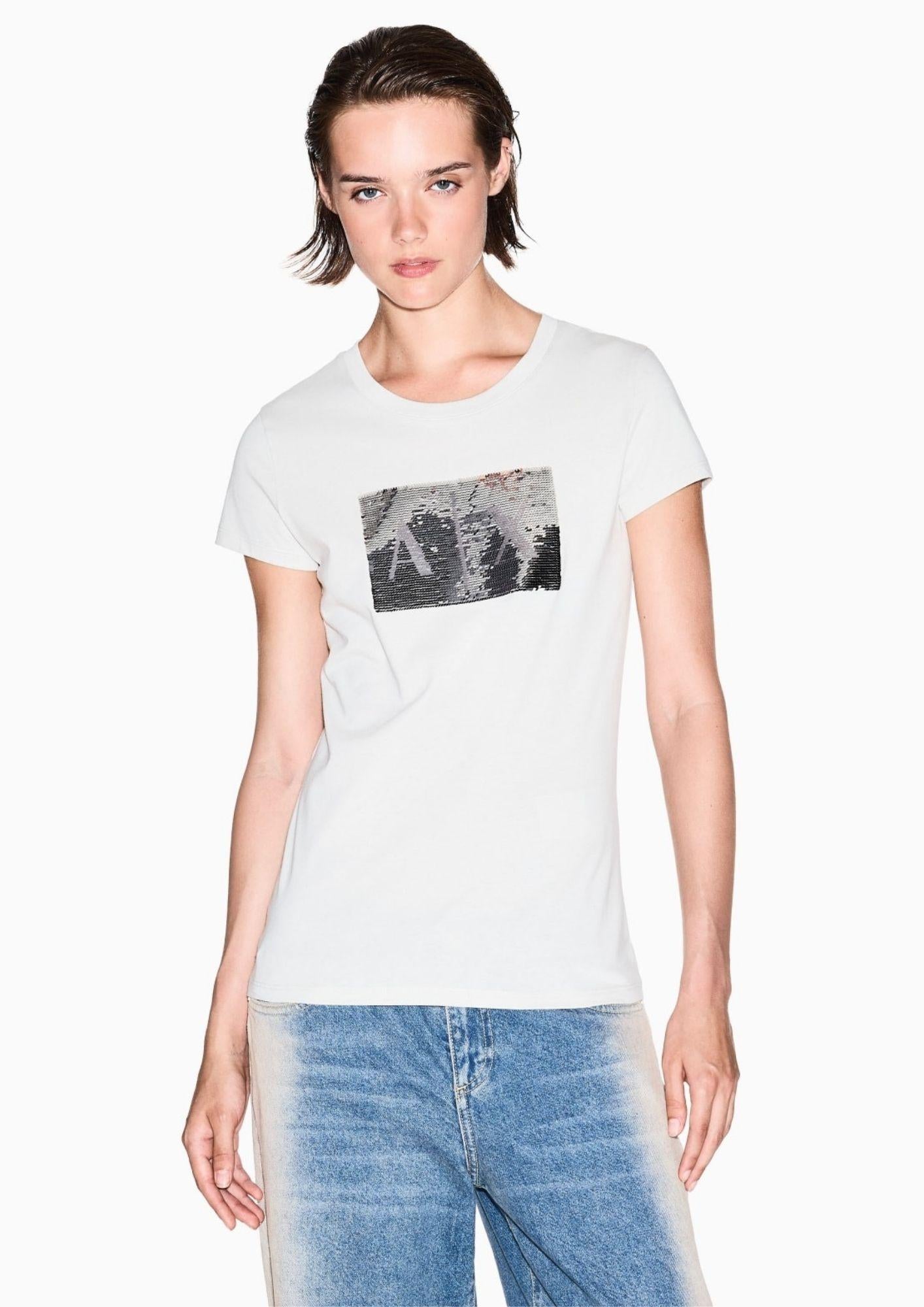 Armani Exchange T-Shirt Donna Bianca 8NYTDL YJ73Z 6110 ARMANI EXCHANGE 